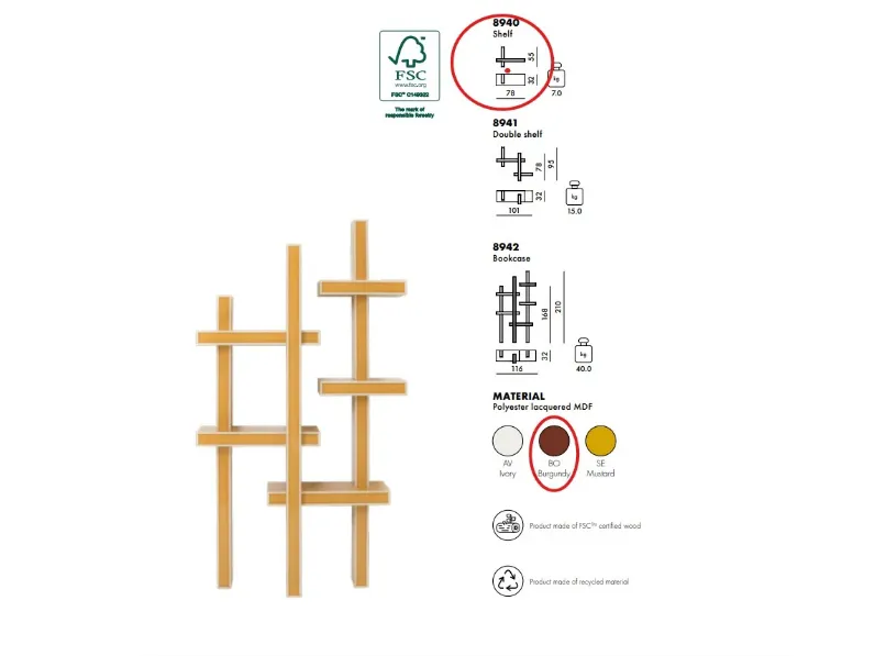 Mensola Kartell in legno modello Lepid con sconti imperdibili