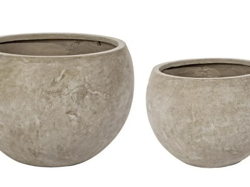 Oggettistica design modello Set 2 vasi cement sfera sabbia di Bizzotto scontata