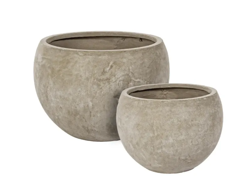 Oggettistica design modello Set 2 vasi cement sfera sabbia di Bizzotto scontata