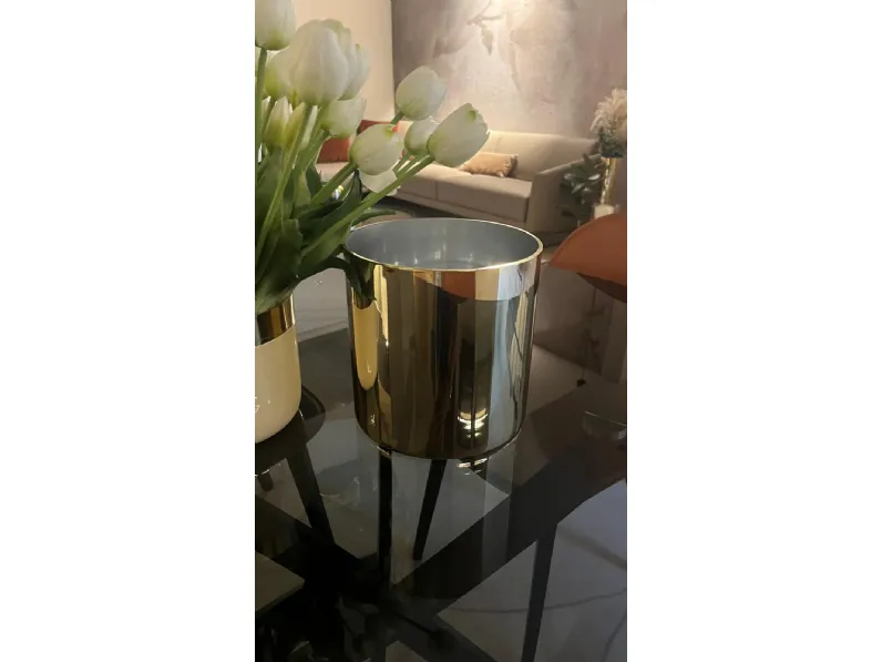 Oggettistica design Vaso cilindrico dorato di Artigianale a prezzo ribassato
