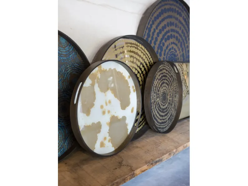 Oggettistica Vassoio in vetro e legno ethnicraft di Artigianale in offerta