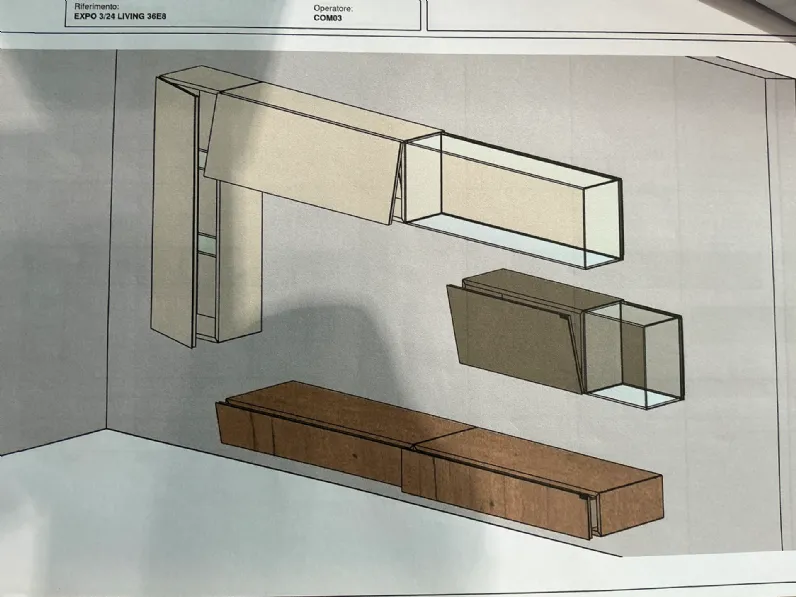 Parete attrezzata 36e8 Lago in stile design a prezzo scontato