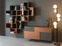 Mobile soggiorno modello Credenza fly deco e mensole cube outlet di Diotti.com scontato -51%