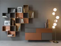 Mobile soggiorno modello Credenza fly deco e mensole cube outlet di Diotti.com scontato -51%