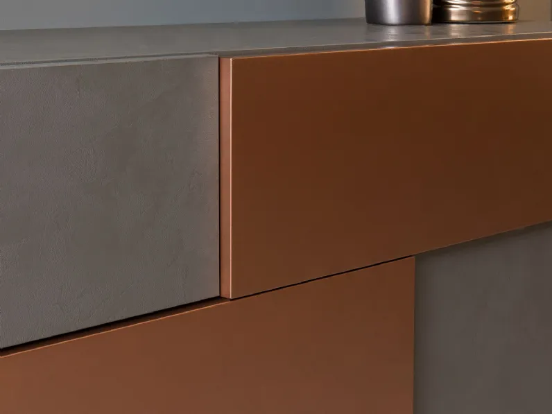 Mobile soggiorno modello Credenza fly deco e mensole cube outlet di Diotti.com scontato -51%