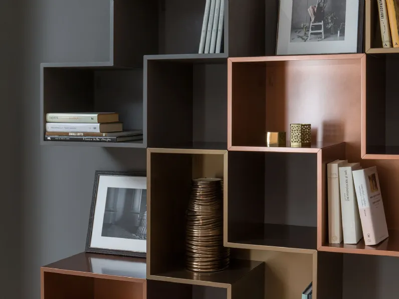 Mobile soggiorno modello Credenza fly deco e mensole cube outlet di Diotti.com scontato -51%