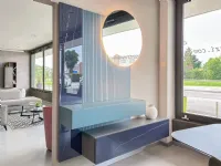 Parete attrezzata Entrata blu con specchio di Mobilgam scontata del 35%