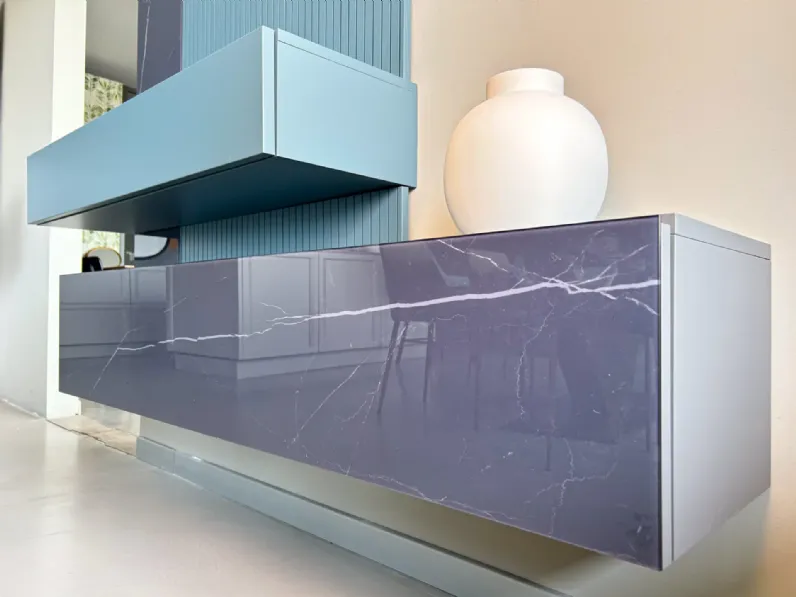 Parete attrezzata Entrata blu con specchio di Mobilgam scontata del 35%