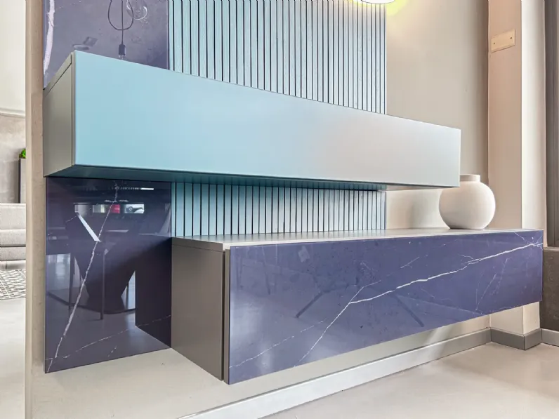 Parete attrezzata Entrata blu con specchio di Mobilgam scontata del 35%