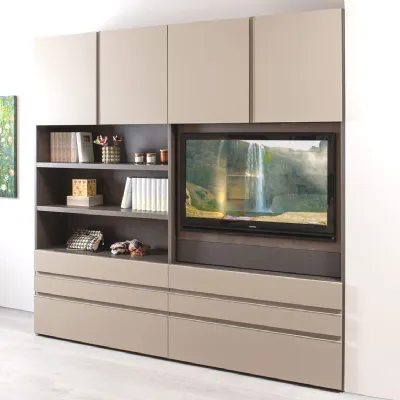 Parete attrezzata Libreria wide tv outlet Diotti.com in stile moderna a prezzo ribassato