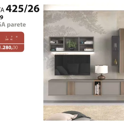 Parete attrezzata Parete attrezzata riga 425 Collezione esclusiva in stile moderna a prezzo ribassato