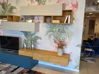 Parete attrezzata Parete soggiorno tv laccata e rovere  Sangiacomo in stile moderna a prezzo scontato