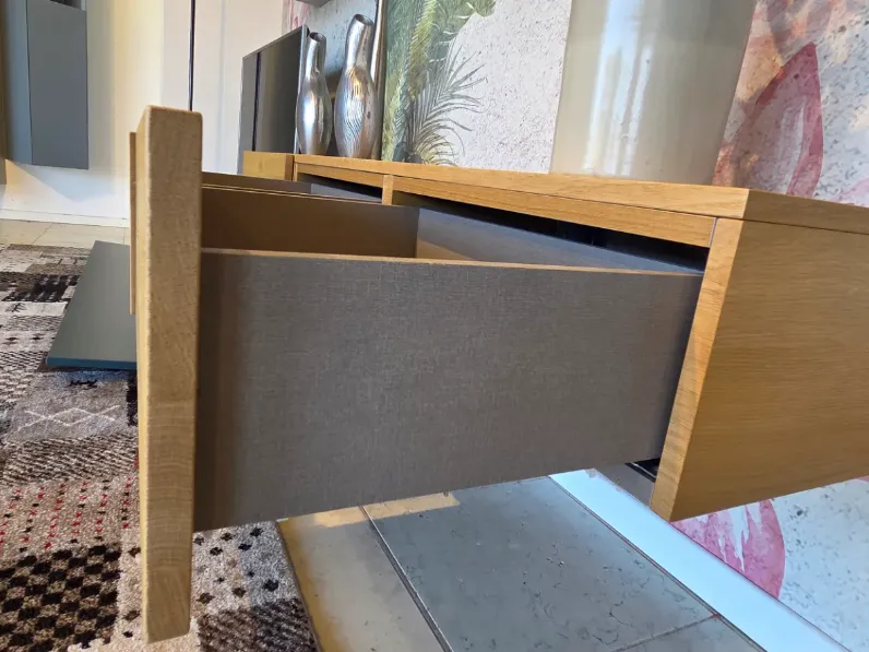 Parete attrezzata Parete soggiorno tv laccata e rovere  Sangiacomo in stile moderna a prezzo scontato