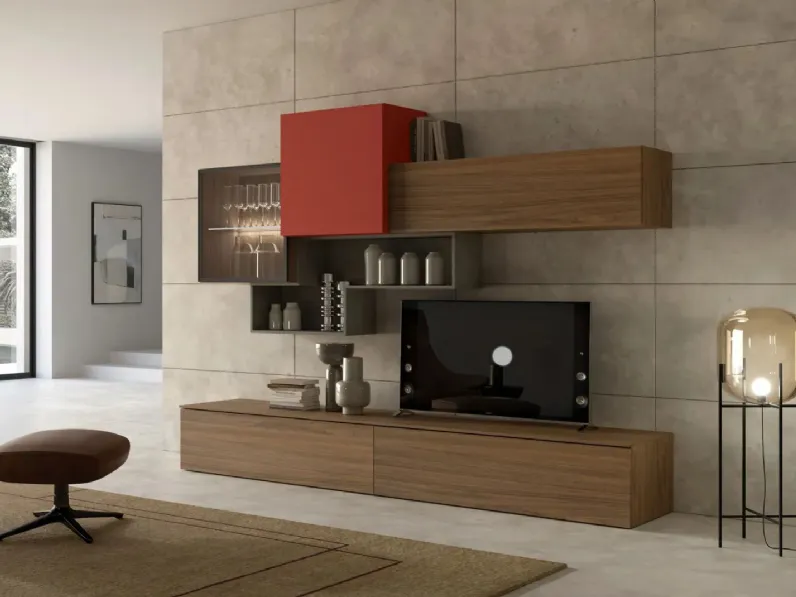 Parete attrezzata Revolution 411 Collezione esclusiva in stile moderna a prezzo ribassato