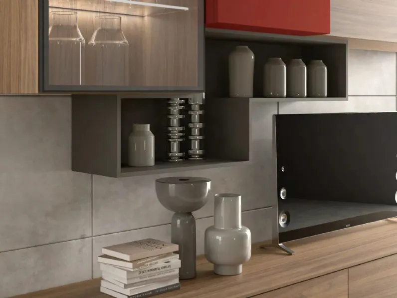 Parete attrezzata Revolution 411 Collezione esclusiva in stile moderna a prezzo ribassato