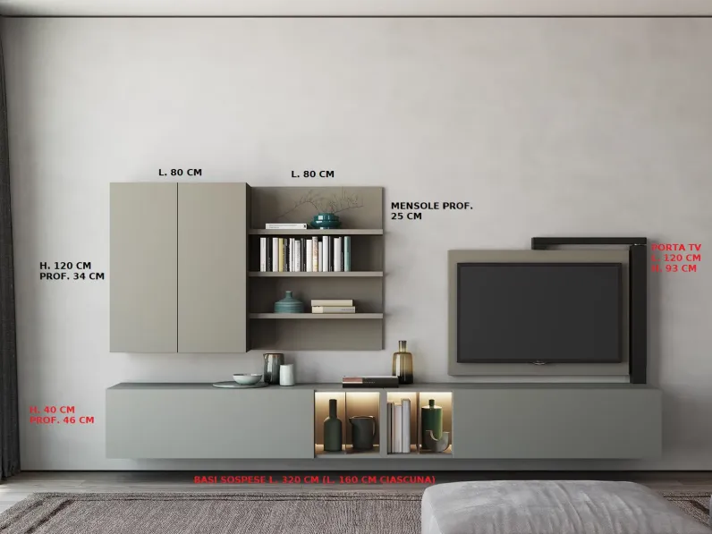 Mobile soggiorno modello Full 360 di Astor mobili a PREZZI OUTLET