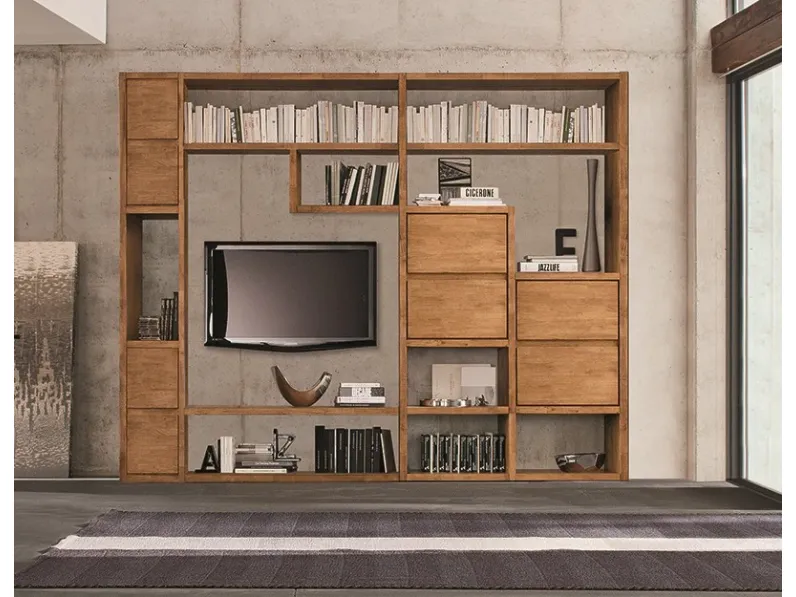 Parete attrezzata Libreria legno massello del marchio Mobilia web con uno sconto esclusivo