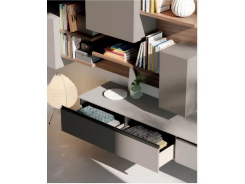 Parete attrezzata in stile moderna Light day 02 di Orme a prezzo Outlet 