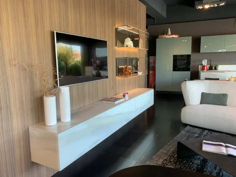 Parete attrezzata Living materia e 36e8 glass Lago in stile design a prezzo scontato