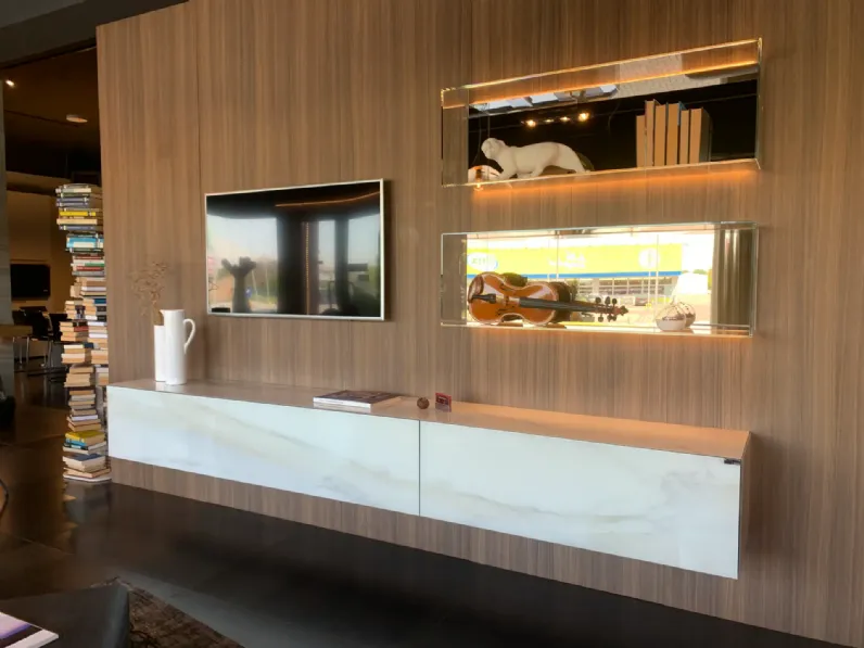 Parete attrezzata Living materia e 36e8 glass Lago in stile design a prezzo scontato
