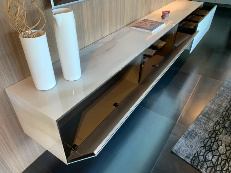 Parete attrezzata Living materia e 36e8 glass Lago in stile design a prezzo scontato