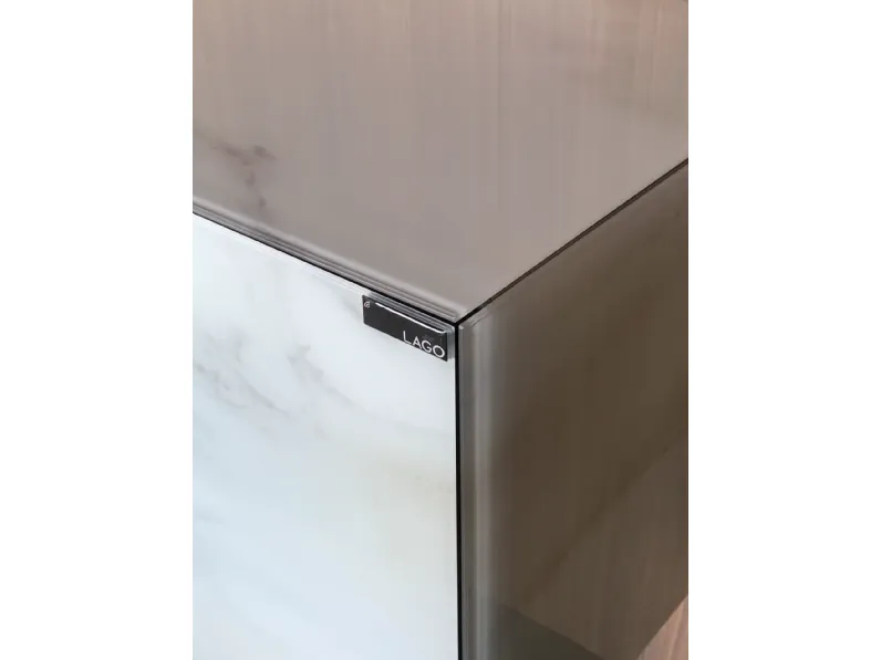 Parete attrezzata Living materia e 36e8 glass Lago in stile design a prezzo scontato