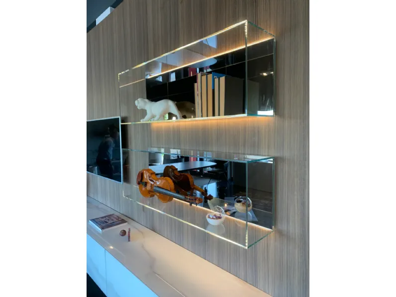 Parete attrezzata Living materia e 36e8 glass Lago in stile design a prezzo scontato