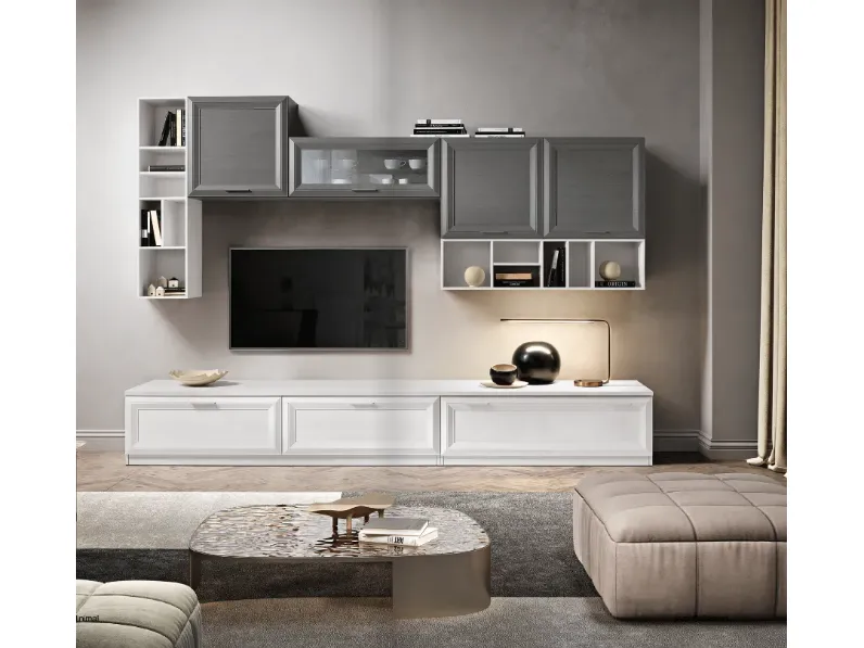 Parete attrezzata Jazz minimal composizione 101 Gierre mobili in stile design a prezzo ribassato