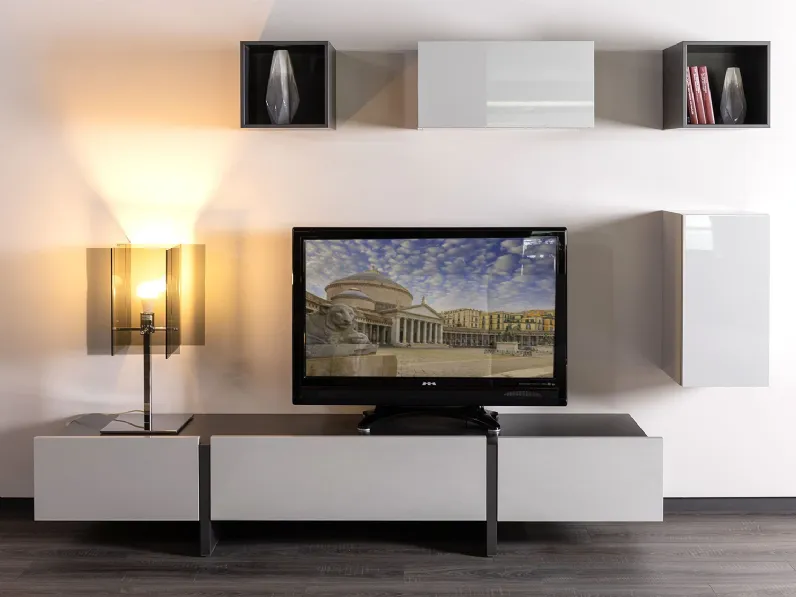 Parete attrezzata Plan 32 outlet Diotti.com in stile moderna a prezzo ribassato