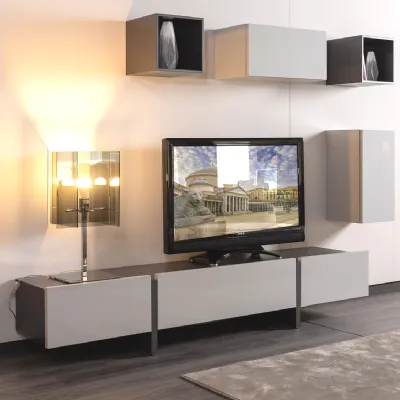 Parete attrezzata Plan 32 outlet Diotti.com in stile moderna a prezzo ribassato