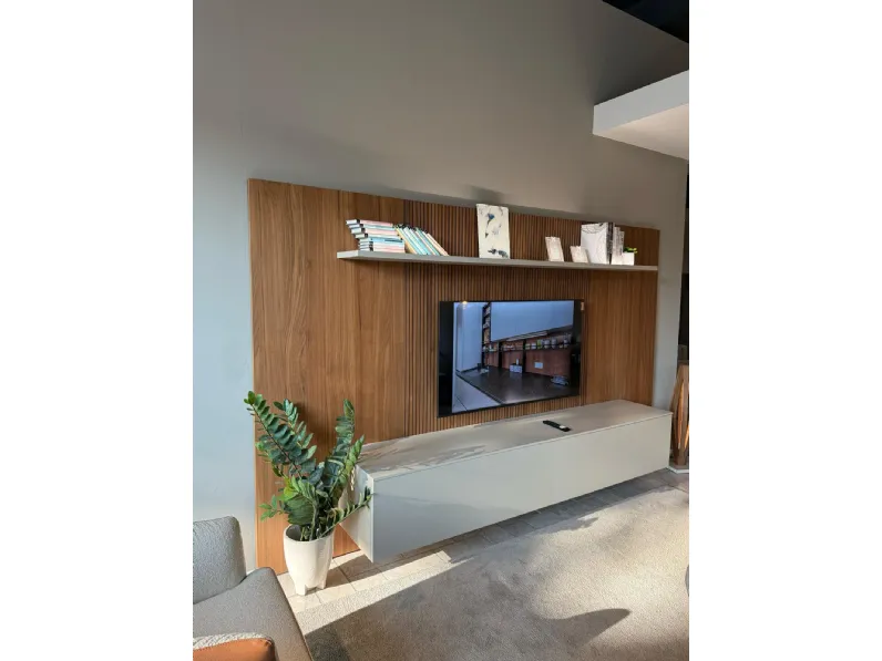 Parete attrezzata Soggiorno boiserie Pianca in stile design a prezzo ribassato