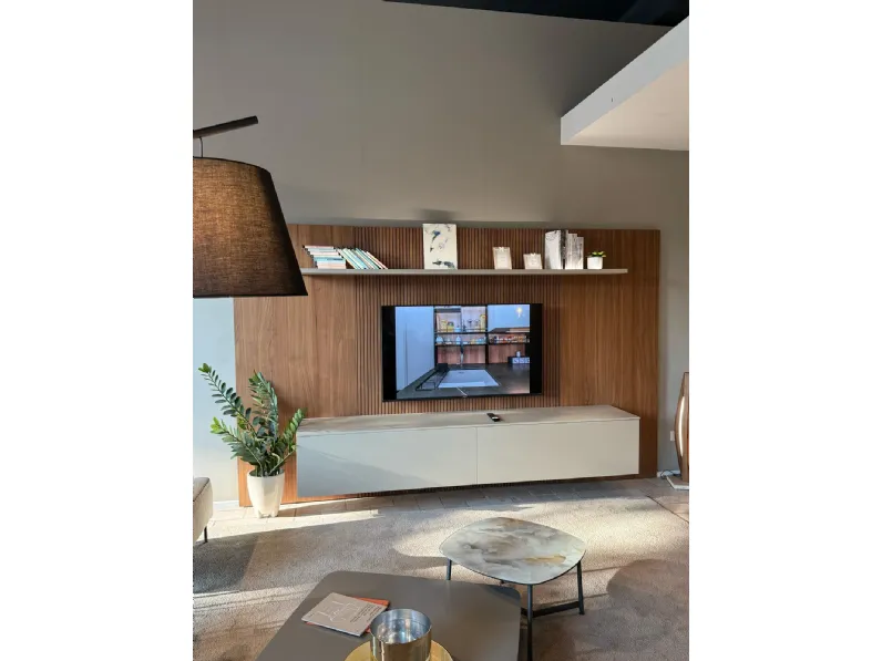 Parete attrezzata Soggiorno boiserie Pianca in stile design a prezzo ribassato