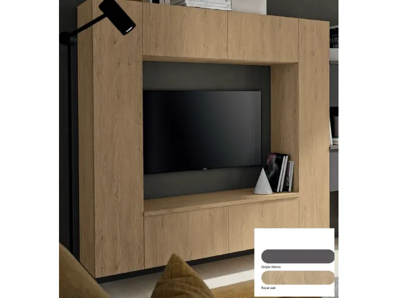 Mobile soggiorno modello   soggiorno cube   effetto legno  di Colombini casa scontato -37%