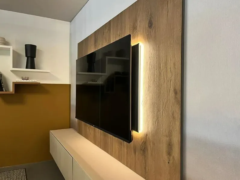 Parete attrezzata Soggiorno lago materia porta tv di Lago in OFFERTA OUTLET
