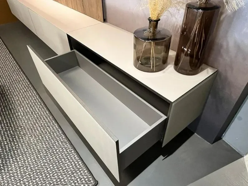 Parete attrezzata Soggiorno lago materia porta tv di Lago in OFFERTA OUTLET