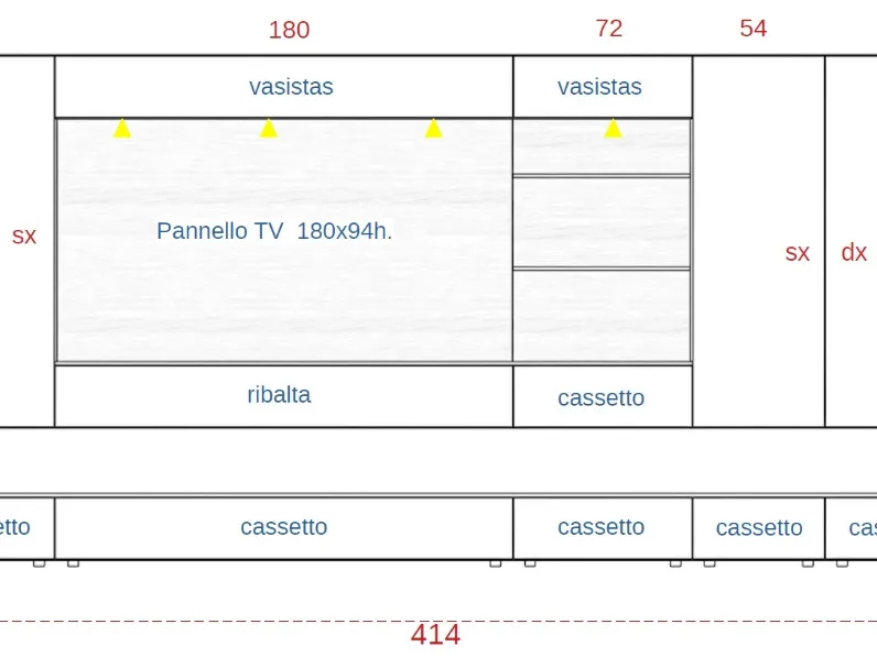 Parete attrezzata Soggiorno tomasella atlante portale del marchio Tomasella con uno sconto esclusivo
