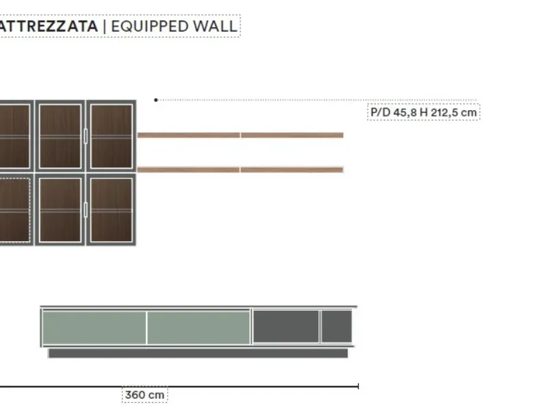 Parete attrezzata Space l05 Colombini casa in stile moderna a prezzo ribassato