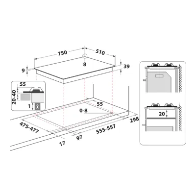 Innovativo piano cottura Piano cottura l.75 inox pcn752u/ix/ha  di Hotpoint ariston a prezzi outlet