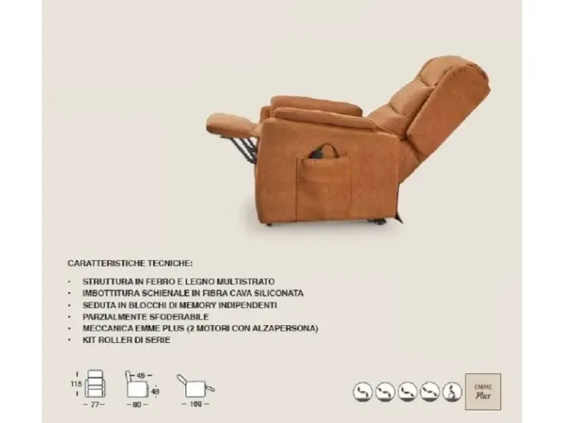 Poltrona relax in Tessuto Comoda Il benessere in offerta