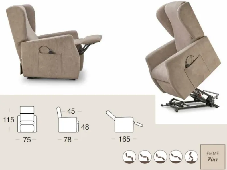 Poltrona relax Con movimento relax Vienna Il benessere in Offerta Outlet