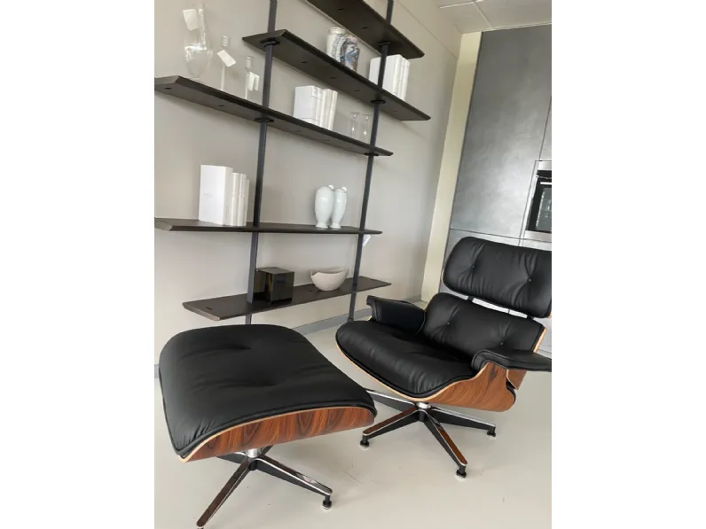 Poltrona in stile moderna Poltrona con pouf lounge chair eames  Alivar in Offerta Outlet
