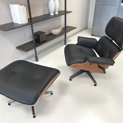 Poltrona in stile moderna Poltrona con pouf lounge chair eames  Alivar in Offerta Outlet