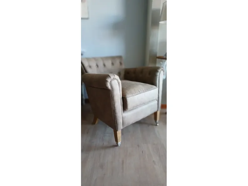 Poltrona in Ecopelle Denmark Artigianale in Offerta Outlet