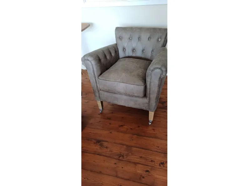 Poltrona in Ecopelle Denmark Artigianale in Offerta Outlet