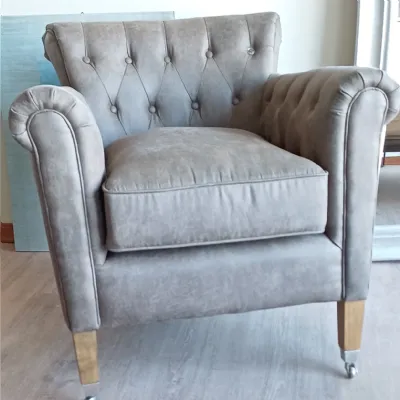 Poltrona in Ecopelle Denmark Artigianale in Offerta Outlet