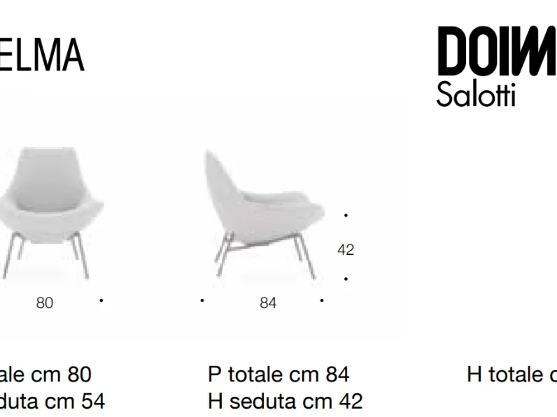 Poltrona in stile design Thelma Doimo salotti in Offerta Outlet
