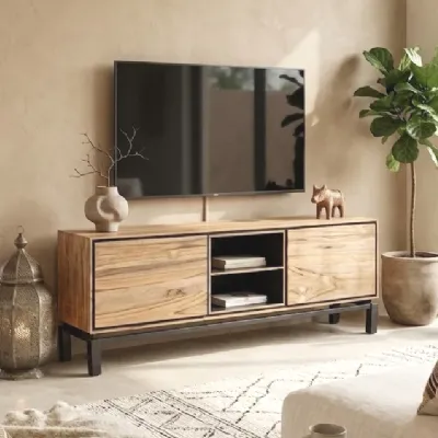 Mobile porta tv Porta tv teak acacia 175 di Outlet etnico con uno SCONTO IMPERDIBILE