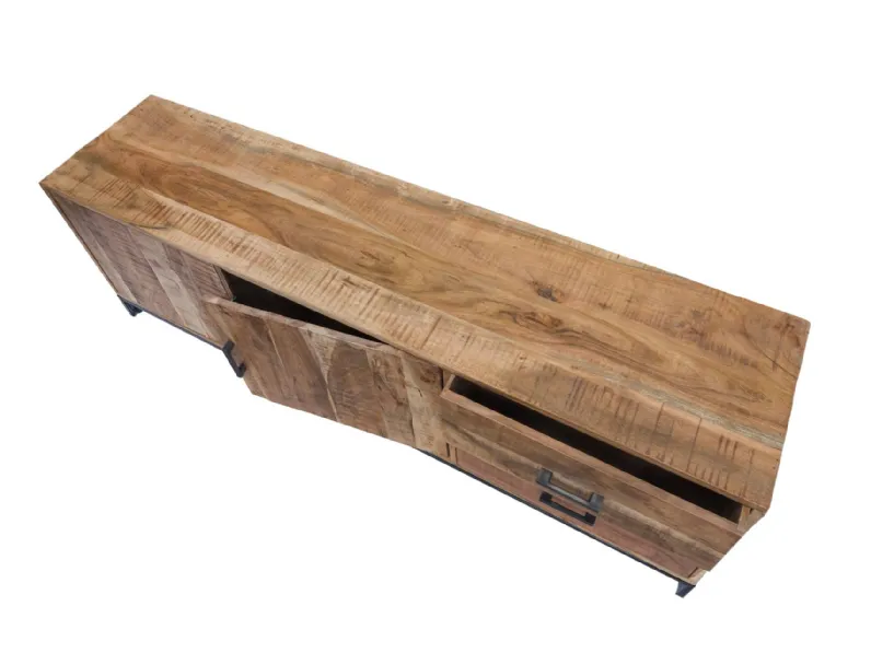 Mobile TV in legno naturale industrial - Morciano 