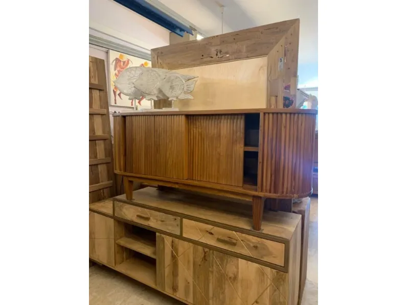 Mobile porta tv Mobile porta tv teak 150 di Outlet etnico con forte sconto