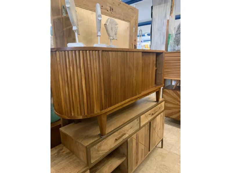 Mobile porta tv Mobile porta tv teak 150 di Outlet etnico con forte sconto